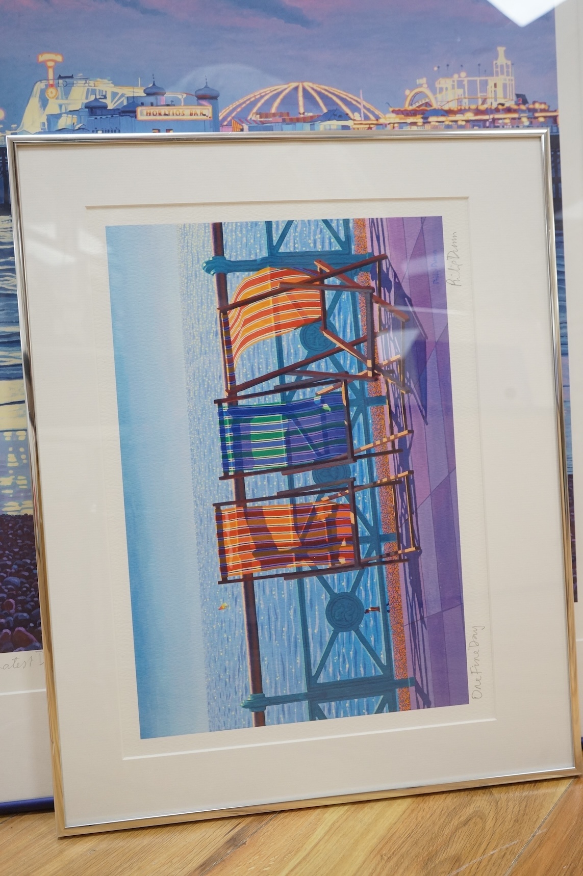 Philip Dunn (b.1945), three giclée prints, comprising 'My latest deck chair', 'Brighton Sunny' and 'One fine day', each signed in pencil, largest 71 x 53cm